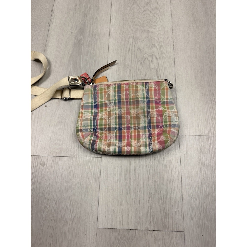 Coach Poppy Madras Plaid Sequin Crossbody Bag Multicolor Y2K Metallic - Picture 7 of 7